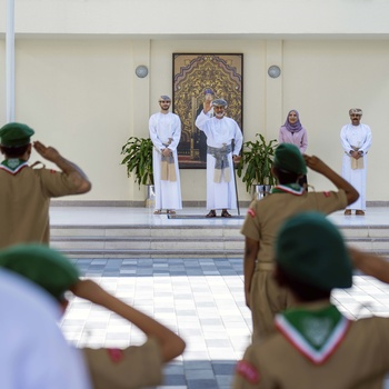 HM The Sultan Visits Sultan Faisal School in Wilayat of Al Amirat