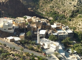 Pueblo de Al Qasha‘ en la wilaya de Al Jabal Al Akhdar