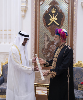 Su Majestad el Sultán recibe al Presidente de los Emiratos Árabes Unidos