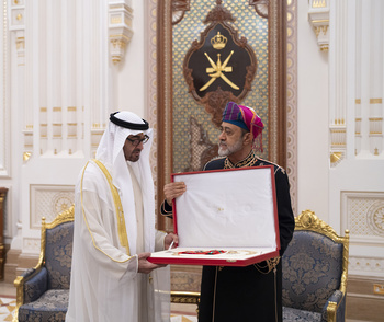 Su Majestad el Sultán recibe al Presidente de los Emiratos Árabes Unidos