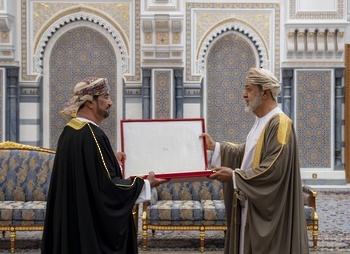 HM The Sultan confers the Supreme Order of Honour on HE Sayyid Khalid bin Hilal Al Busaidi, Minister of the Diwan of Royal Court.