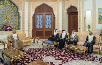 Sa Majesté le Sultan reçoit les ministres des Affaires étrangères des pays du Conseil de coopération du Golfe