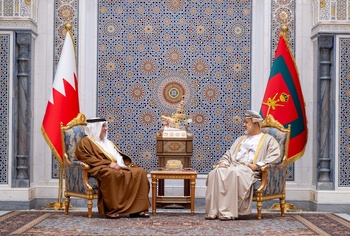 Seine Majestät der Sultan empfängt den Kronprinzen des Königreichs Bahrain