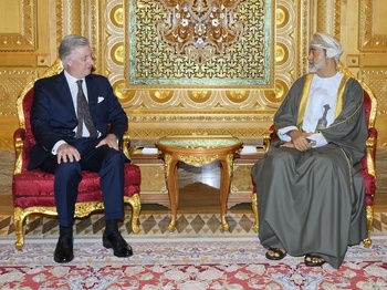Seine Majestät Sultan Haitham bin Tarik empfängt den König des Königreichs Belgien